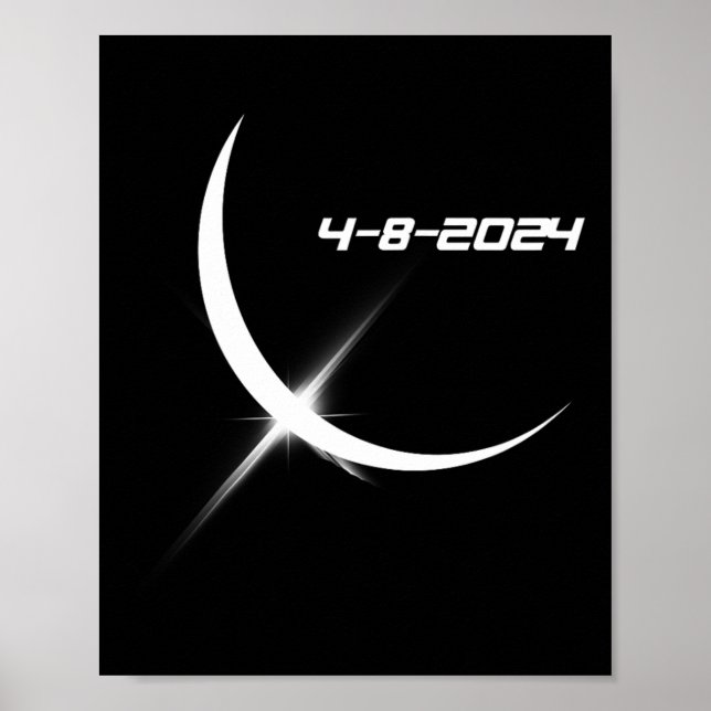 Poster Eclipse Solar 8 de abril de 2024 (Frente)