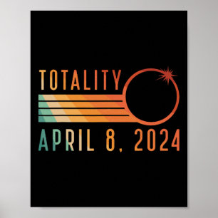 Poster Eclipse Solar Abril 8 2024 Totalidade Eclipse Sola