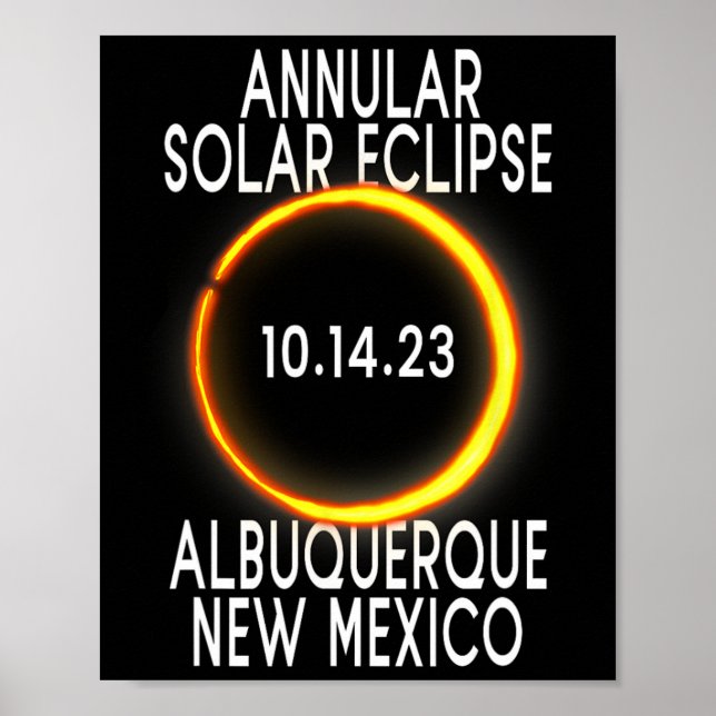 Poster Eclipse Solar Annular T - Albuquerque Novo México (Frente)