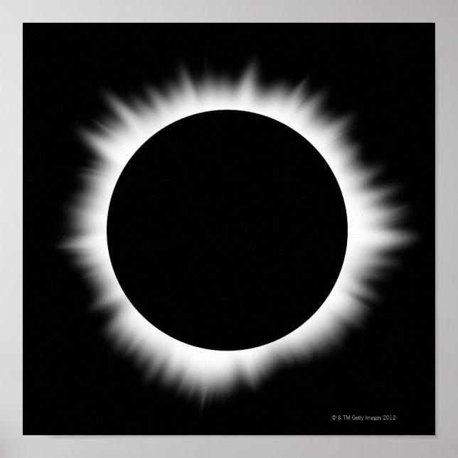 Póster Eclipse Solar com Coroa (Frente)