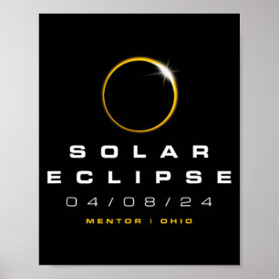 Poster Eclipse Solar de 2024 em Mentor Ohio