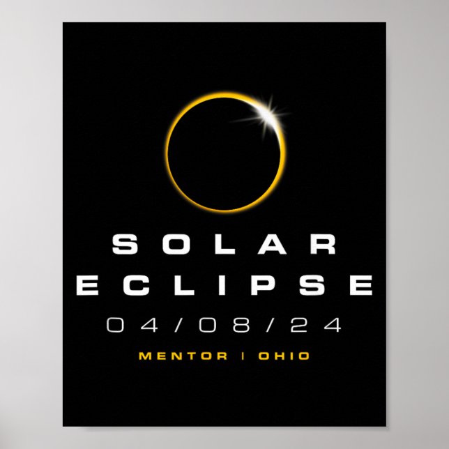 Poster Eclipse Solar de 2024 em Mentor Ohio (Frente)