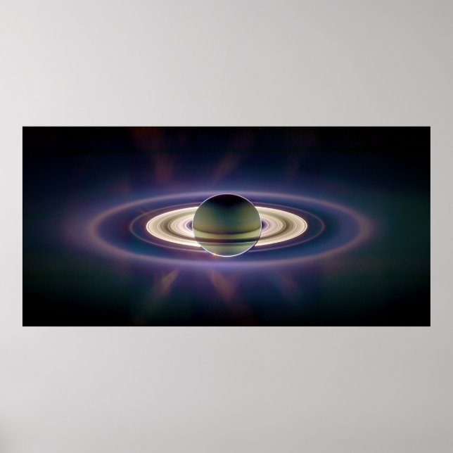 Poster Eclipse Solar de Saturno da nave Cassini (Frente)