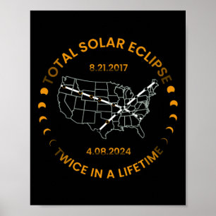 Poster Eclipse Solar Duas Vezes Na Vida 2024 Total Solar 