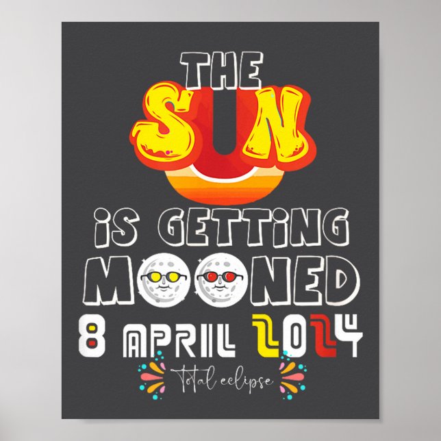 Poster Eclipse Solar Engraçado do Sol sendo Tapeado pela  (Frente)
