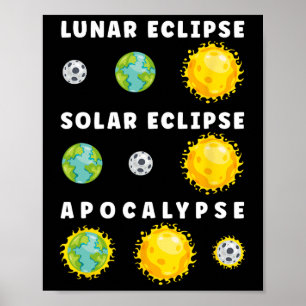 Poster Eclipse Solar Lunar Apocalypse Astronomy Nerd Scie