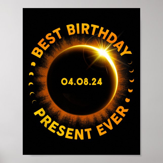 Poster Eclipse Solar Melhor Aniversário De Totalidade Eng (Frente)