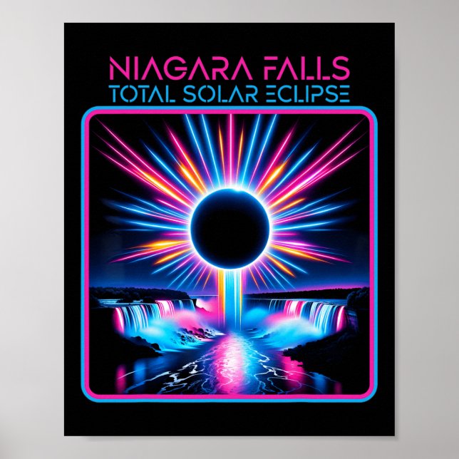 Poster Eclipse Solar Niagara Cai Totalmente Evento Souven (Frente)
