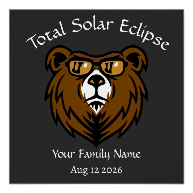 Póster Eclipse Solar Personalizar Vinheta (Frente)