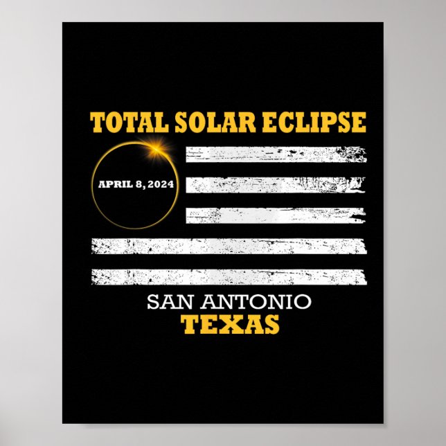 Poster Eclipse Solar San Antonio 2024 2024 040824 (Frente)