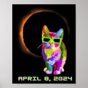 Poster Eclipse Solar T 2024 Cat Vestindo Eclipse Solar Gl