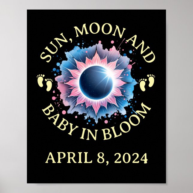 Poster Eclipse Solar Total 2024 Anúncio de Gravidez (Frente)