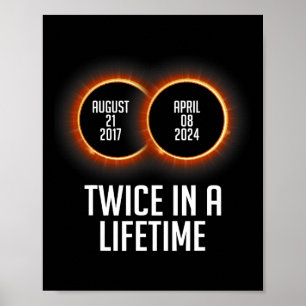 Poster Eclipse Solar Total 2024 Duas Vezes Em Tempo De Vi