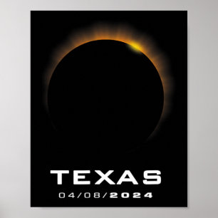Poster Eclipse Solar Total 2024 Texas