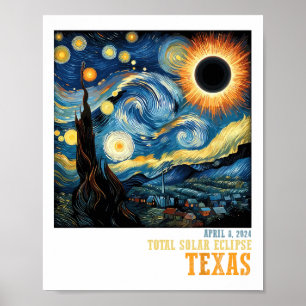 Poster Eclipse Solar Total 2024 Texas For Men Women