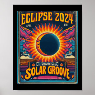 Poster Eclipse Solar Total 8 de abril de 2024 Norte