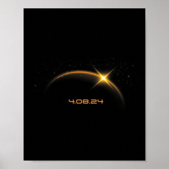 Poster Eclipse Solar Total abril 8 2024 (Frente)