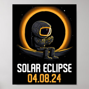 Poster Eclipse Solar Total Abril 8 2024 América Solar Ecl