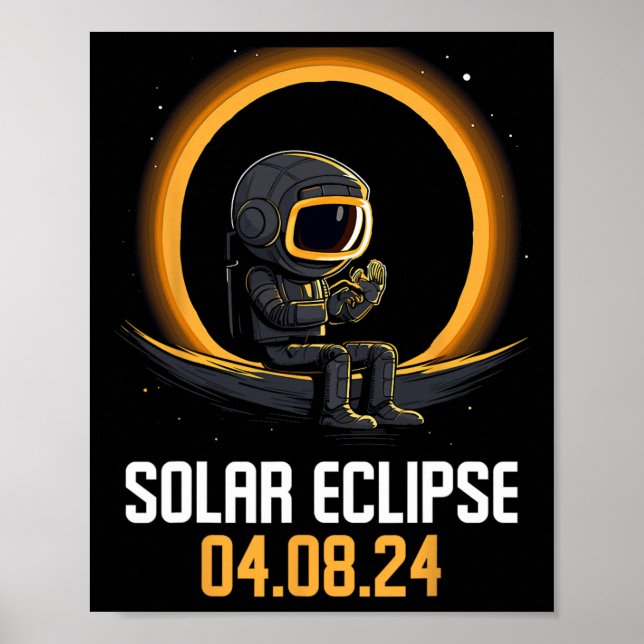 Poster Eclipse Solar Total Abril 8 2024 América Solar Ecl (Frente)