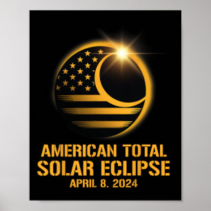Poster Eclipse Solar Total abril 8 2024 Astronom Totality