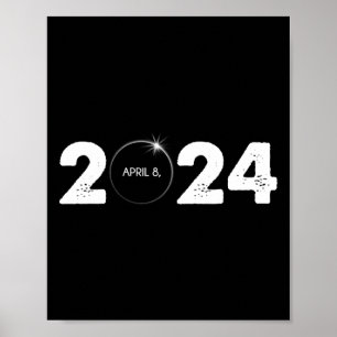 Poster Eclipse Solar Total Abril 8 De Abril De 2024 Camin