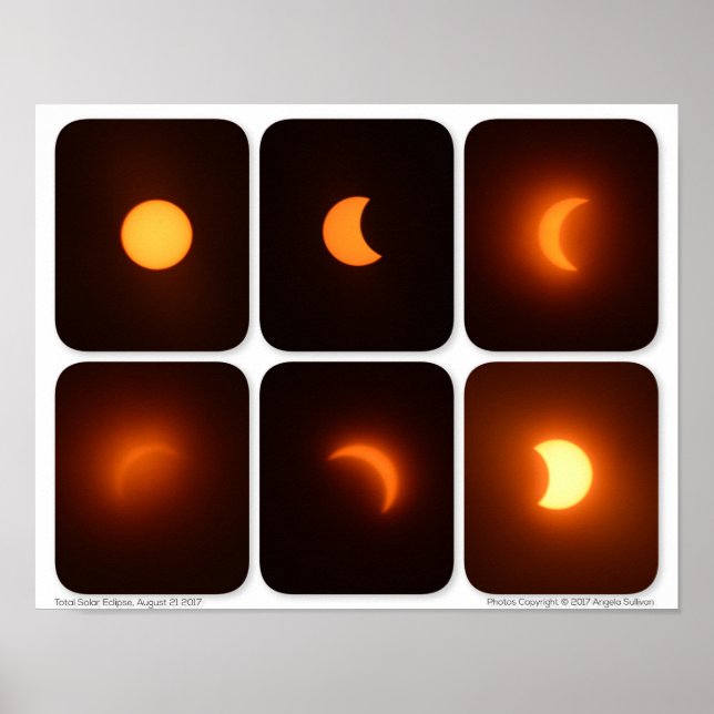 Póster Eclipse Solar Total agosto 21 2017 Fotografia Sun (Frente)