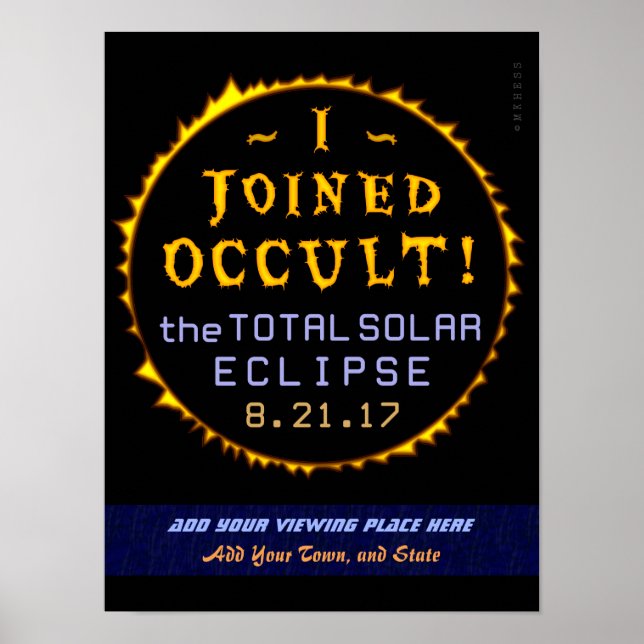 Póster Eclipse Solar Total agosto 21 de agosto de 2017 Oc (Frente)