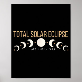 Poster Eclipse Solar Total Dallas Texas 2024 8 de Abril