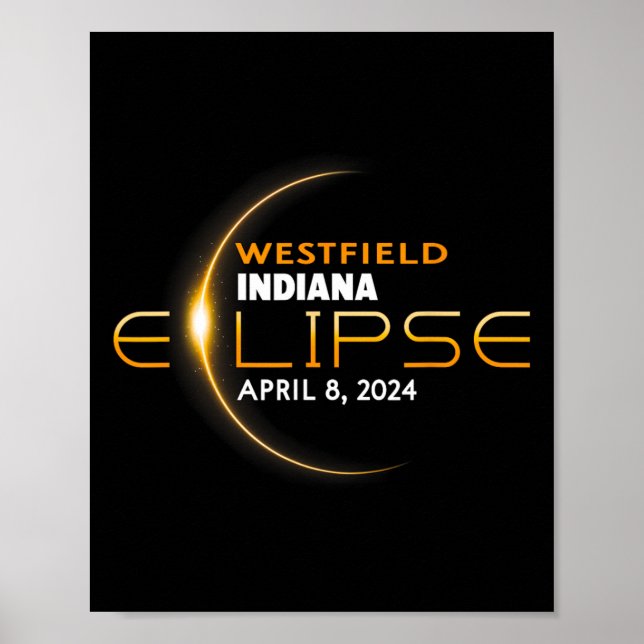 Poster Eclipse Solar Total de Westfield Indiana 2024 (Frente)