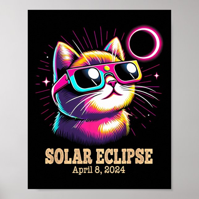 Poster Eclipse Solar Total do Gato 8 de abril (Frente)