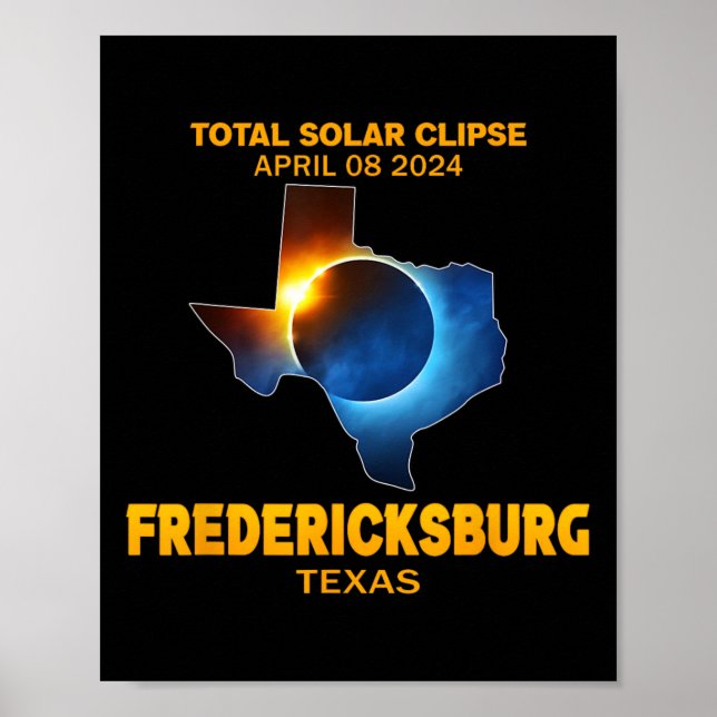 Poster Eclipse Solar Total do Texas 2024 (Frente)