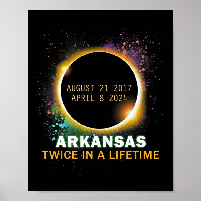 Poster Eclipse Solar Total Duas Vezes Na Vida 2024 (Frente)