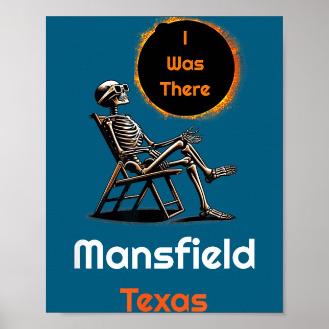 Poster Eclipse Solar Total em Mansfield Texas (Frente)
