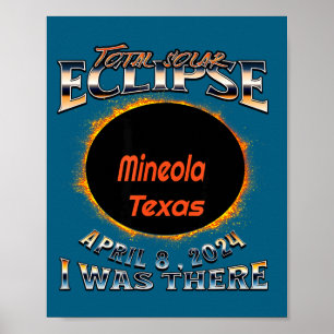 Poster Eclipse Solar Total em Mineola Texas Lá