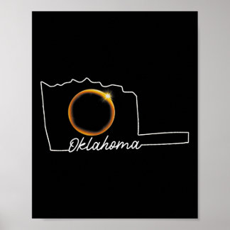 Poster Eclipse Solar Total em Oklahoma 8 de Abril Mapa EU