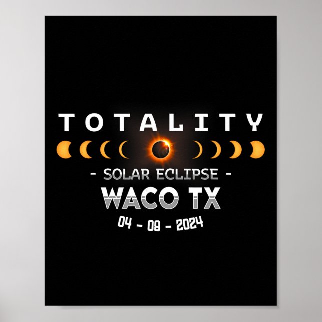 Poster Eclipse Solar Total em Waco Tx 2024 (Frente)