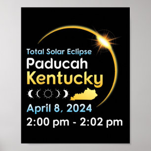 Poster Eclipse Solar Total No Páducah Kentucky No Dia 0 D