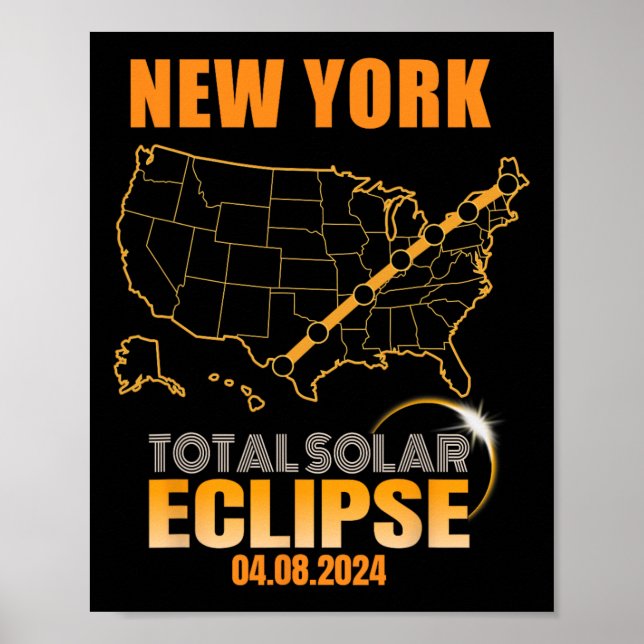 Poster Eclipse Solar Total Nova Iorque (Frente)