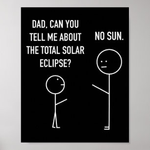 Poster Eclipse Solar Total Stick Figura Humor Astrologia