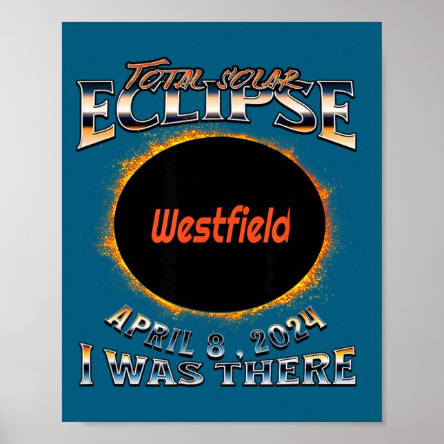 Poster Eclipse Solar Total Westfield Indiana Lá (Frente)