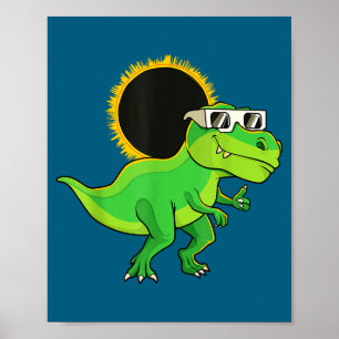 Poster Eclipse Solar Totalidade Divertida Dinossauro Rawr