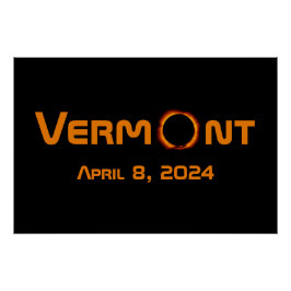 Póster Eclipse Solar Totalmente Vermont 2024