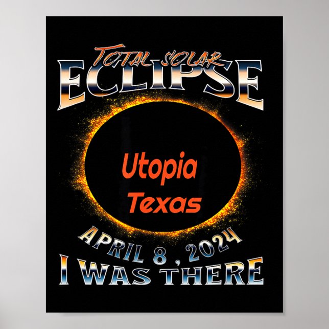 Poster Eclipse Solar Utopia Texas Lá (Frente)