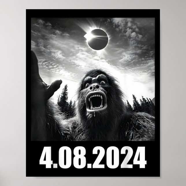 Poster Eclipse Total do Bigfoot Engraçado Totalidade (Frente)