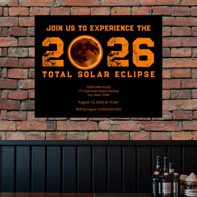 Poster Eclipse Total do Sol 2026 Evento (Total Solar Eclipse 2026 Event Poster )