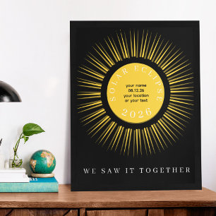 Poster Eclipse total do sol 2026 seu texto personalizado