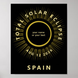 Poster Eclipse total do sol agosto 2026 adicione seu text
