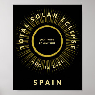Poster Eclipse total do sol agosto 2026 adicione seu text