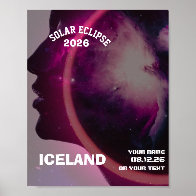 Poster Eclipse total do sol agosto 2026 texto personaliza (Frente)