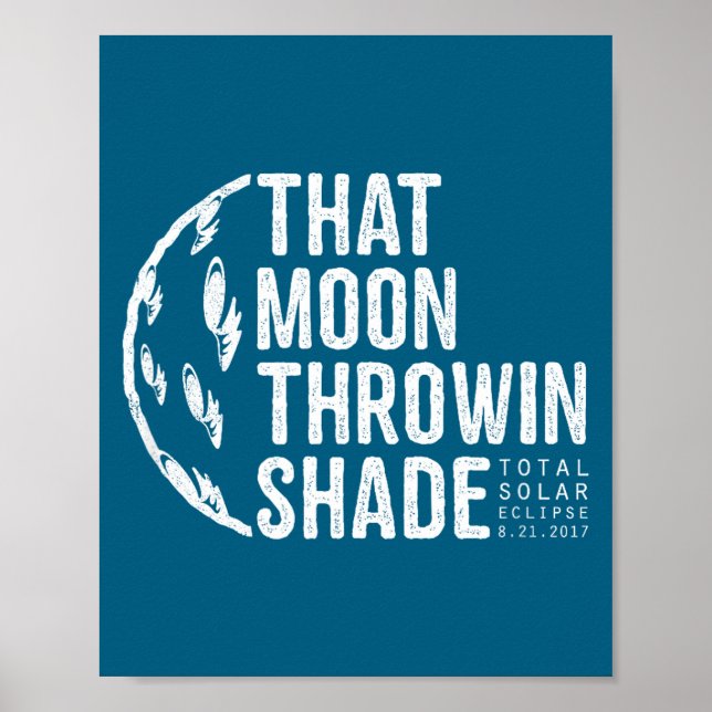Poster Eclipse Total do Sol Engraçado 2017 Lua (Frente)